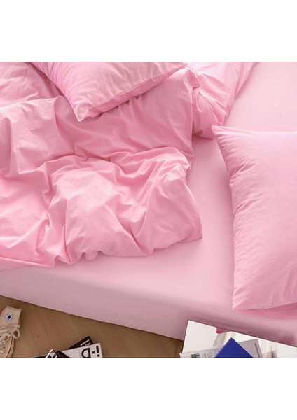 Elite Tek Kişilik Düz Pembe Nevresim Seti (Çarşafsız) 1 Adet