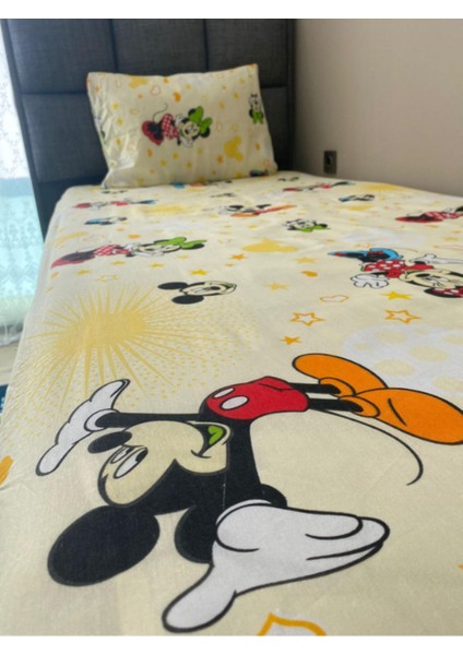 Elite Mickey Mause Tek Kişilik Lastikli Çarşaf Takımı 1 Adet