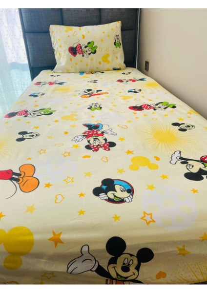 Elite Mickey Mause Tek Kişilik Lastikli Çarşaf Takımı 1 Adet