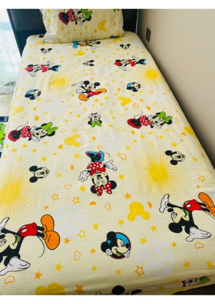 Elite Mickey Mause Tek Kişilik Lastikli Çarşaf Takımı 1 Adet
