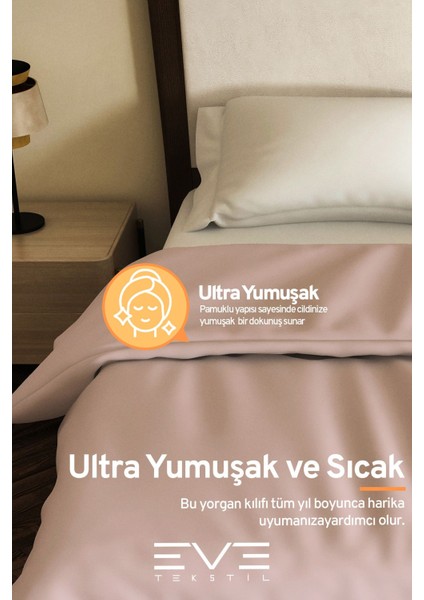 Elite Pamuklu Ranforce Kumaş Çift Kişilik Antialerjik Modern Nevresim Yorgan Kılıfı 240X260 cm 1 Adet fırsatları