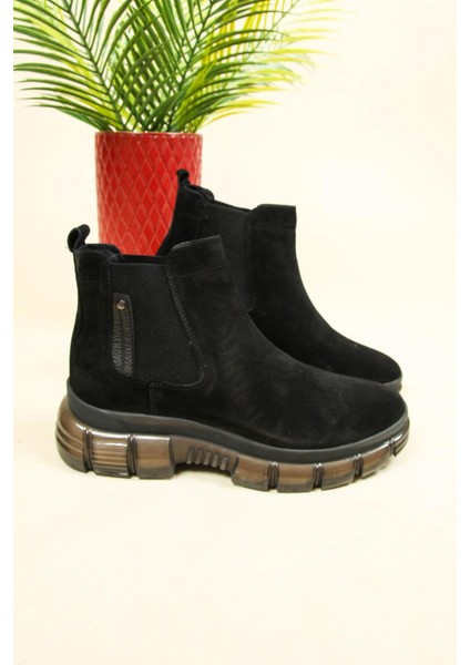 Hakiki Deri Süet Lastikli Erkek Bot Siyah fiyatları
