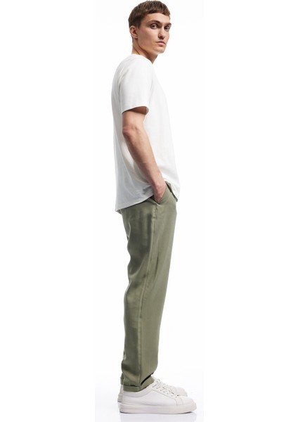 Yeni Sezon Viskon Cep Detaylı Rayon Tapered Beli Bağcıklı Eşofman Pantolon