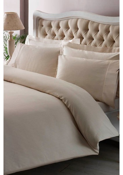 Elite Premium Basic King Size Pamuk Saten Nevresim Takımı Krem 1 Adet