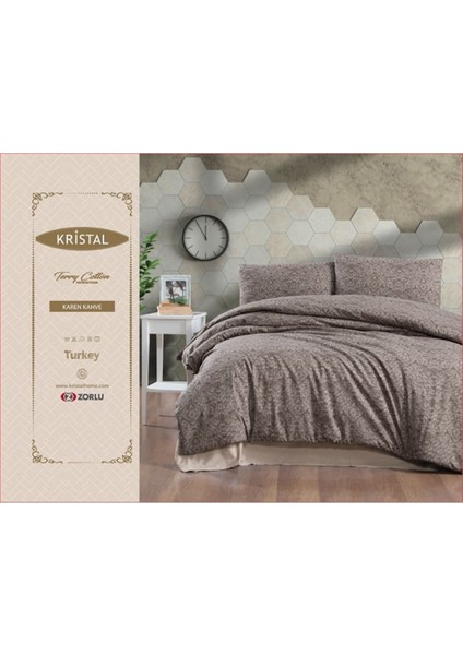 Elite Taç Kristal Terry Cotton Çk Nevresim Takımı Karen Kahve 1 Adet