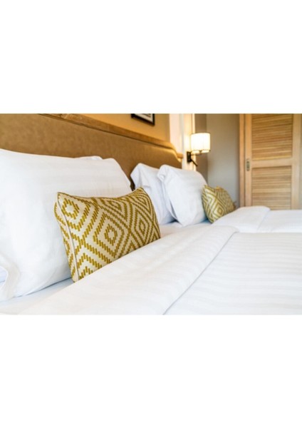 Elite Organic Pamuk Saten Çizgili 83 Tel Otel Nevresimi 200X220 1 Adet modelleri