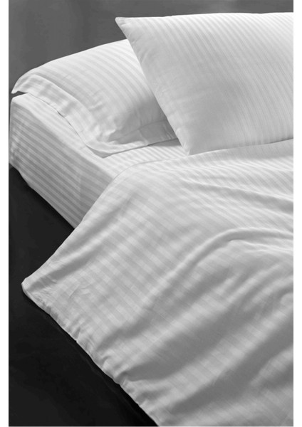 Elite Organic Pamuk Saten Çizgili 83 Tel Otel Nevresimi 200X220 1 Adet fırsatları
