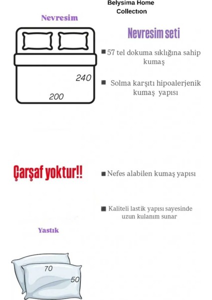 Elite Belysima Çift Nevresim Seti Pamuklu 1 Adet modelleri