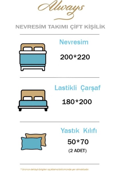 Elite Lastikli Çarşaflı Çift Taraflı Çift Kişilik Nevresim Takımı 1 Adet