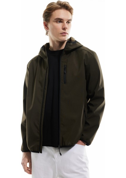 Yeni Sezon Fermuarlı Cepli Uzun Kollu Slim Fit Kapşonlu Mevsimlik Ceket