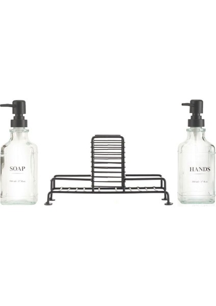Elite Stantlı 2'li Mutfak Sıvı Sabunluk Seti - Siyah - 500 ml 1 Adet modelleri