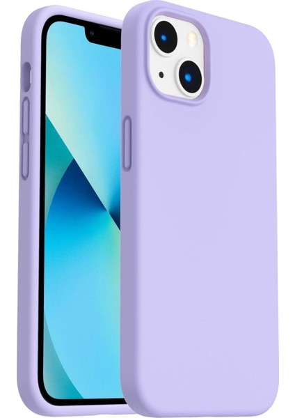Iphone 13/14 Uyumlu Içi Kadife Lansman Silikon Kılıf Kapak Lila