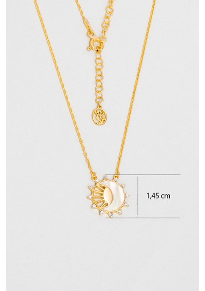 Gün Batımı 18 Ayar Sarı Altın Kaplama 45 cm Gümüş Minimal Kolye