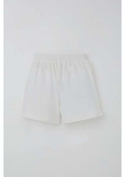 Kız Çocuk Şort Etek Fiyonk Aksesuarlı Fırfırlı 6-10 Yaş, Ekru fiyatları