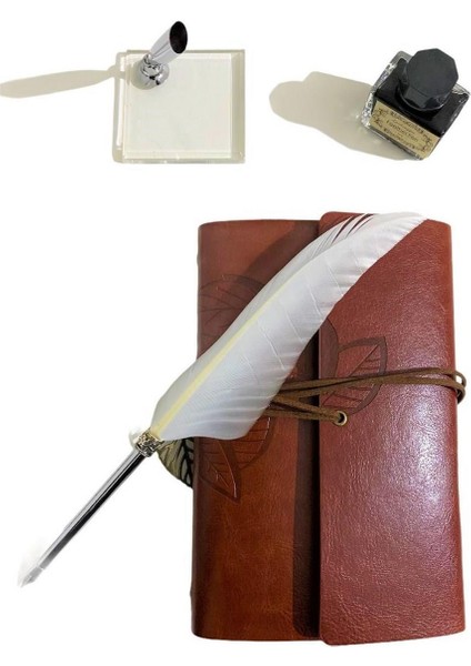 Kişiye Özel Kutulu Divit Kalem ve Deri Kaplı Anı Defteri fiyatları