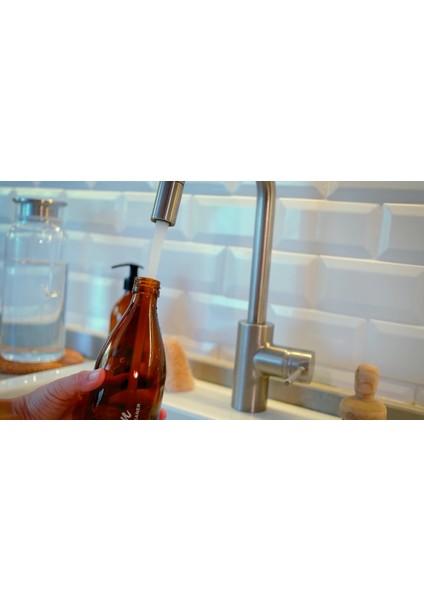 Elite Amber Cam Bulaşık Deterjanı & Sıvı Sabun Şişesi - 300ML 1 Adet