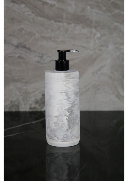 Elite 3 Parça Mermer Desenli Beton Banyo Seti Sıvı Sabunluk Diş Fırçalık Sunum Tepsisi 1 Adet modelleri