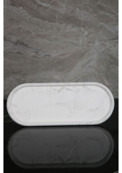 Elite 3 Parça Mermer Desenli Beton Banyo Seti Sıvı Sabunluk Diş Fırçalık Sunum Tepsisi 1 Adet fırsatları