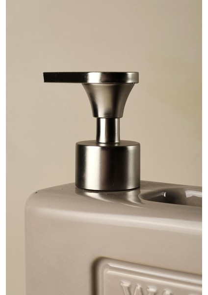 Ashley Porselen Sıvı Sabunluk 750 ml Taupe Renk Ergonomik Pompalı Suya Dayanıklı Şık Tasarım