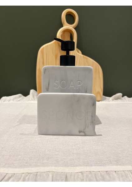 Elite Mermer Desenli Modern Sıvı Sabunluk/süngerlik Bölmeli 1 Adet fırsatları