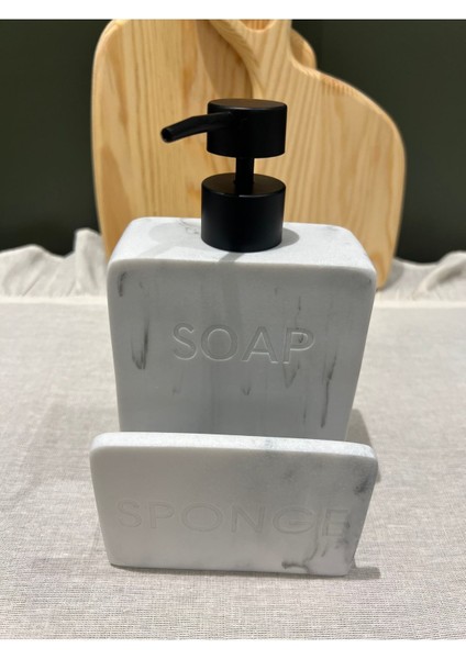 Elite Mermer Desenli Modern Sıvı Sabunluk/süngerlik Bölmeli 1 Adet indirimleri