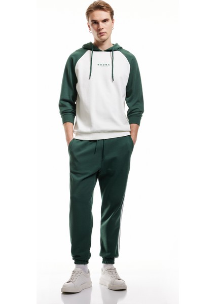 Yeni Sezon Şerit Detaylı Pamuk Karışımlı Beli Bağcıklı Jogger Eşofman Altı