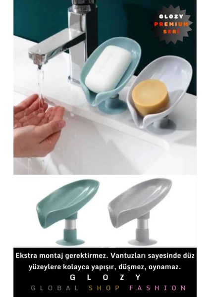 Elite Premium Seri Su Biriktirmeyen Mutfak Banyo Için Hijyenik Vantuzlu Katı Sabun Kabı Giderli Sabunluk 1 Adet modelleri