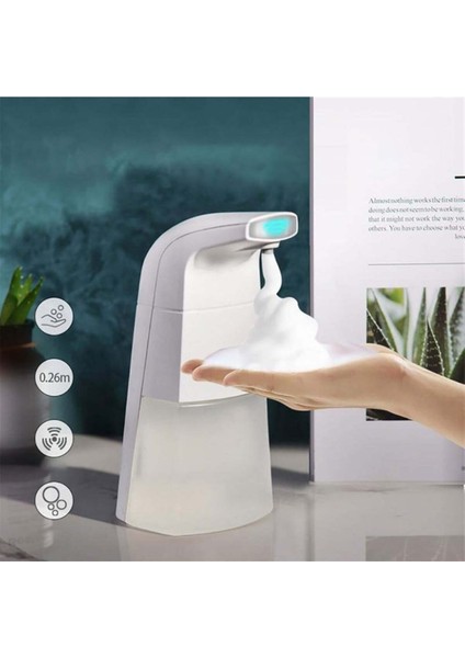 Elite Sensorlu USB Kablolu Sıvı Sabunluk Kopuk Verici 21X5X10CM 300ML Banyo Seti 1 Adet