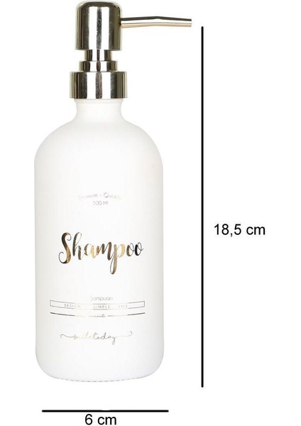 Elite Beyaz Cam Şampuan Şişesi - 500 ml (Shampoo) 1 Adet
