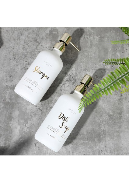 Elite Beyaz Cam Şampuan Şişesi - 500 ml (Shampoo) 1 Adet