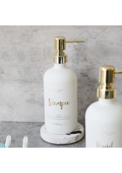 Elite Beyaz Cam Şampuan Şişesi - 500 ml (Shampoo) 1 Adet