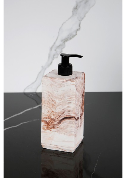 Elite Mermer Desenli El Yapımı Beton Sıvı Sabunluk Banyo Wc Mutfak Sabunluğu 1 Adet