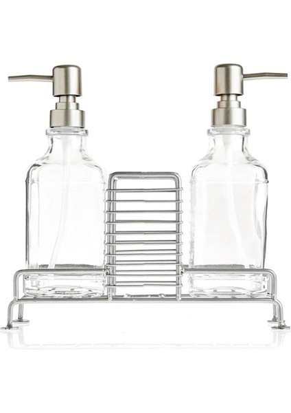 Elite Mien Standlı 2'li Mutfak Sıvı Sabunluk Seti - Inox - 500 ml 1 Adet
