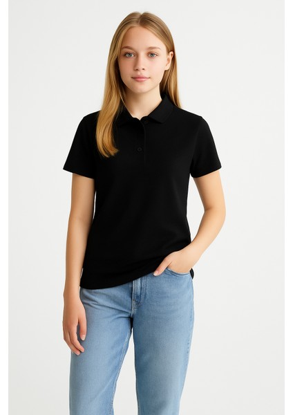 Kadın Polo Yaka Tişört Şık, Basic, Pamuklu Kısa Kollu Yazlık T-Shirt Nefes Alan Kumaş, Günlük & Şık