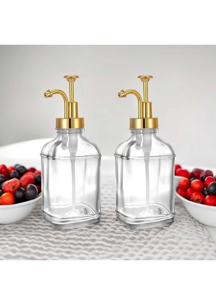 Elite 2'li 500 ml Tezgah Üstü Cam Sıvı Sabunluk Mutfak (4 Adet Etiket) MHYHM050 1 Adet