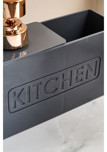 Elite Kitchen Gri Sünger Hazneli Mutfak Sıvı Sabunluk 13198 1 Adet