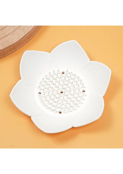 Elite Lotus Şekilli Şık Katı Sabunluk Silikon Su Giderli 1 Adet