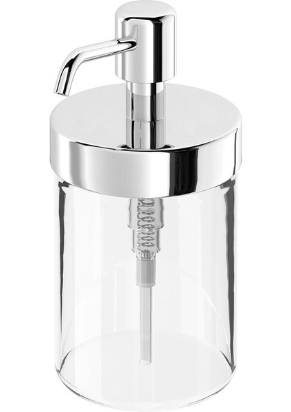 Elite Sıvı Sabunluk 350ML Büyük Boy Krom Görünümlü Yükseklik: 16 cm Cam 1 Adet
