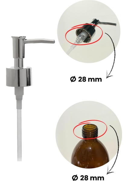 Elite 2’li Yedek Sıvı Sabun Pompası Silver 28MM (2 Adet) 1 Adet