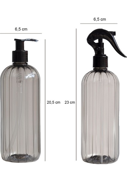 Elite Banyo Seti Plastik Şişe 5'li Füme Sabunluk 500 ml 1 Adet indirimleri