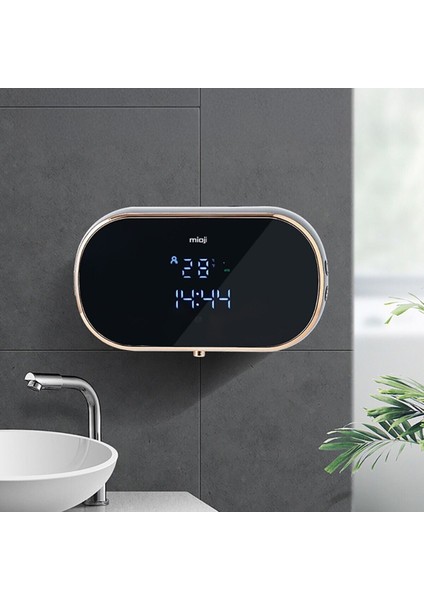 Elite Mio SM01 Saatli 2000MAH Şarjlı Dijital Ekranlı 350ML Köpük Sabunluk Dispenser - Beyaz 1 Adet