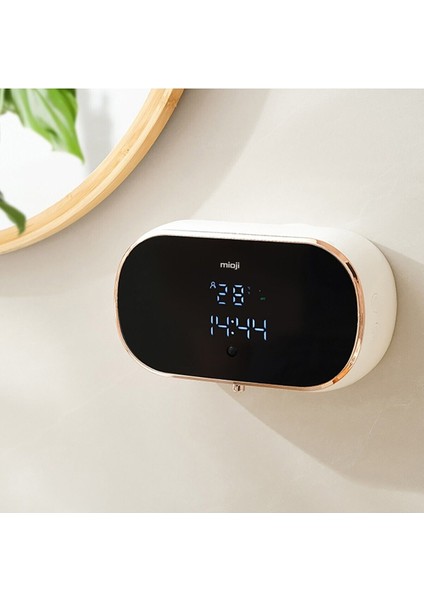 Elite Mio SM01 Saatli 2000MAH Şarjlı Dijital Ekranlı 350ML Köpük Sabunluk Dispenser - Beyaz 1 Adet