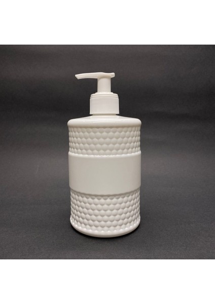 Elite 500 cc Desenli Beyaz Plastik Şişe - Beyaz Pompalı - 500 ml Kalın Plastik Şişe 1 Adet