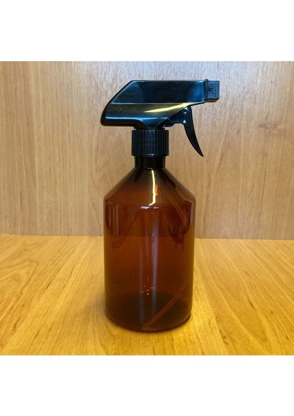 Elite 500 cc Amber Plastik Şişe - Siyah Tetik Spreyli - 500 ml Kahverengi Boş Plastik Şişe 1 Adet