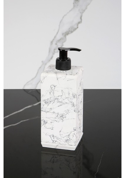 Elite Mermer Desenli El Yapımı Beton Sıvı Sabunluk Banyo Wc Mutfak Sabunluğu 1 Adet