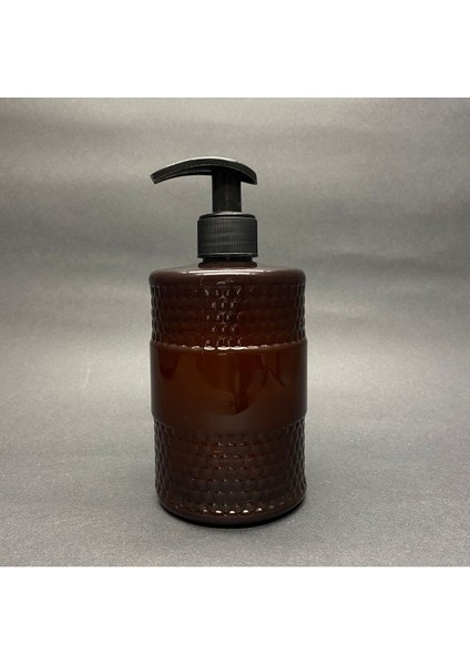 Elite 500 cc Desenli Amber Plastik Şişe - Siyah Pompalı - 500 ml Kalın Plastik Şişe 1 Adet