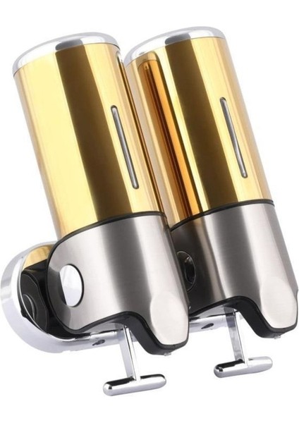 Elite Xinda GS500S Gold Çiftli Manuel Sıvı Sabunluk Paslanmaz Çelik 2X500ML 1 Adet