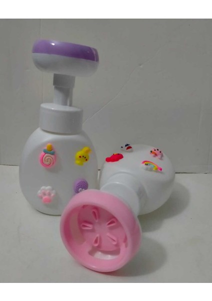 Elite Çiçek Şekilli Köpük Verici Sıvı Sabunluk 300 ml El Köpük Dağıtıcı 3 D Stickerlı 1 Adet