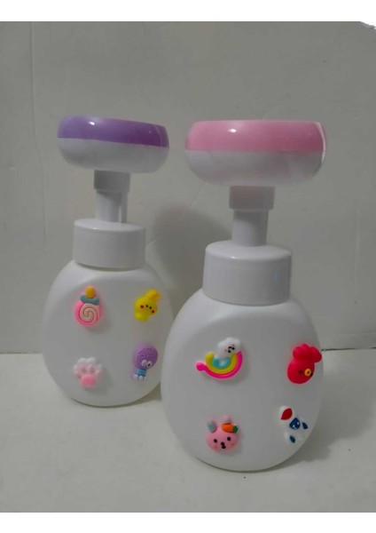 Elite Çiçek Şekilli Köpük Verici Sıvı Sabunluk 300 ml El Köpük Dağıtıcı 3 D Stickerlı 1 Adet