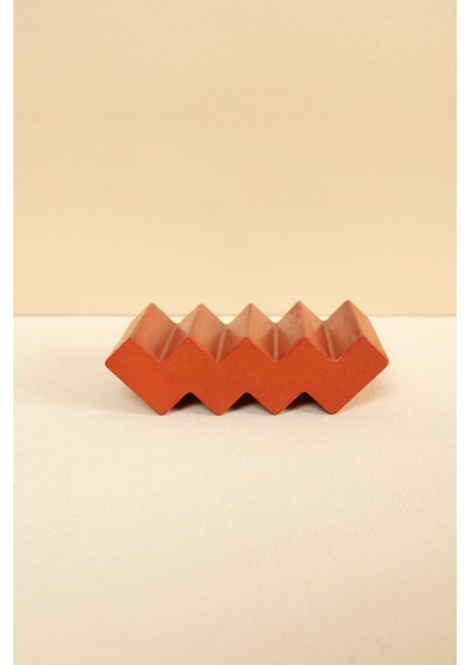 Elite Dekoratif Terracotta Renk Zikzag Sabunluk,sabunluk Altı Beton 1 Adet modelleri